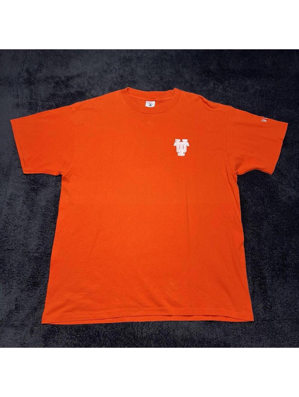 Vintage 90S Tennessee Volunteers Football University Embroidered Orange Tee XL